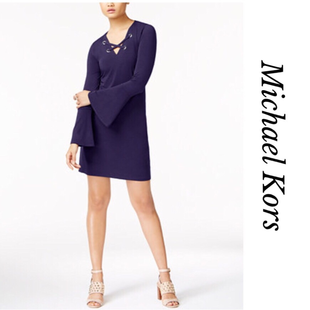 MK  LACE UP BELL SLEEVES DRESS